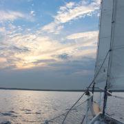 Sunset on Liberte The Schooner