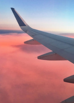 Pink Airplane Sunset