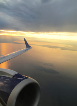 Airplane Sunset Over Louisiana