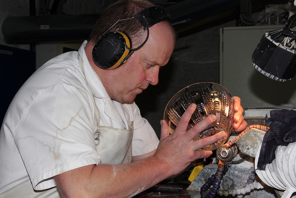 Glass Cutting at House of Waterford Crystal