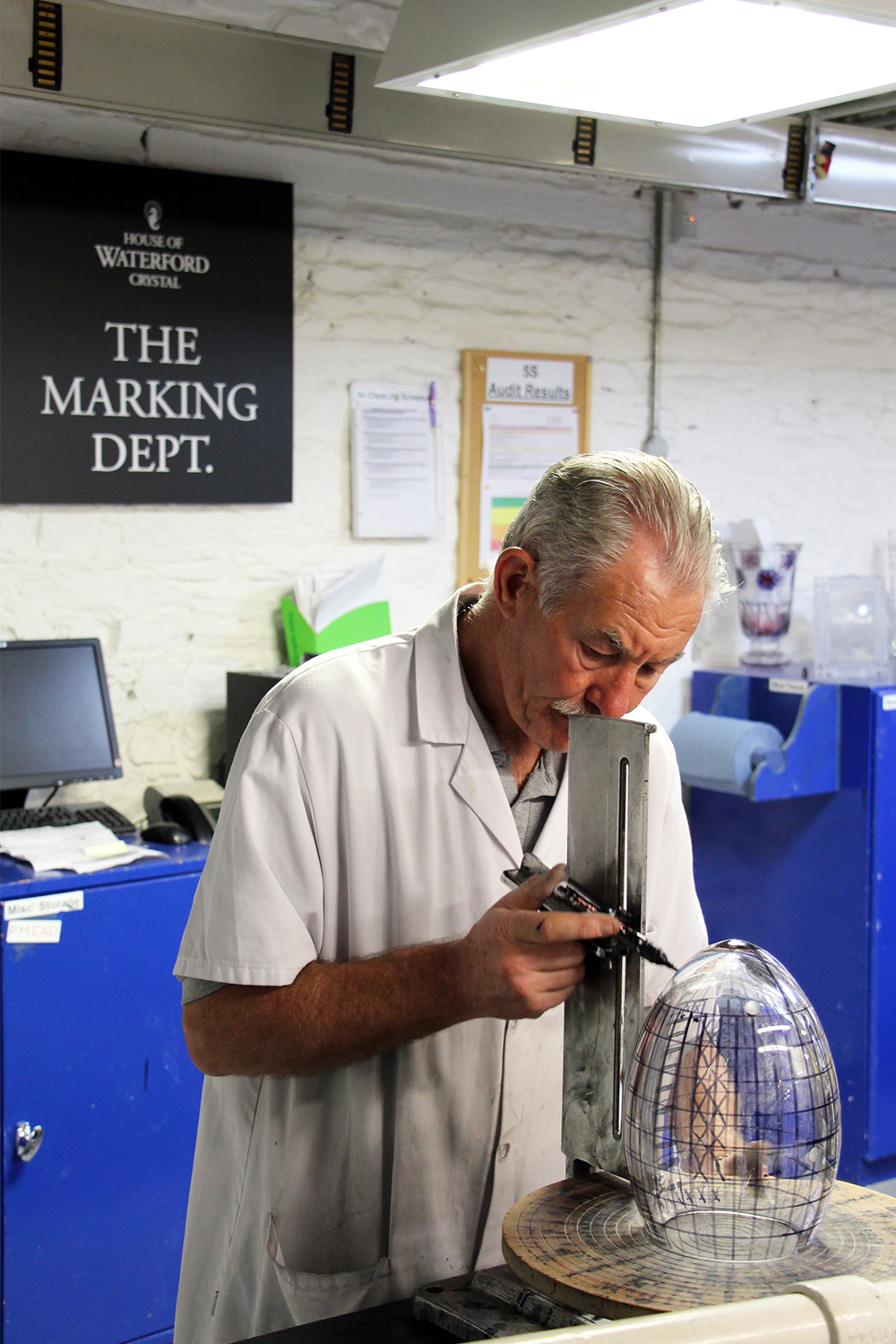 Glass Marking at House of Waterford Crystal.
