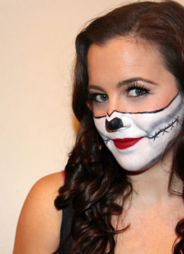 Halloween Half Skull Makeup