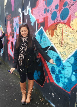 Signing the Peace Wall in Belfast