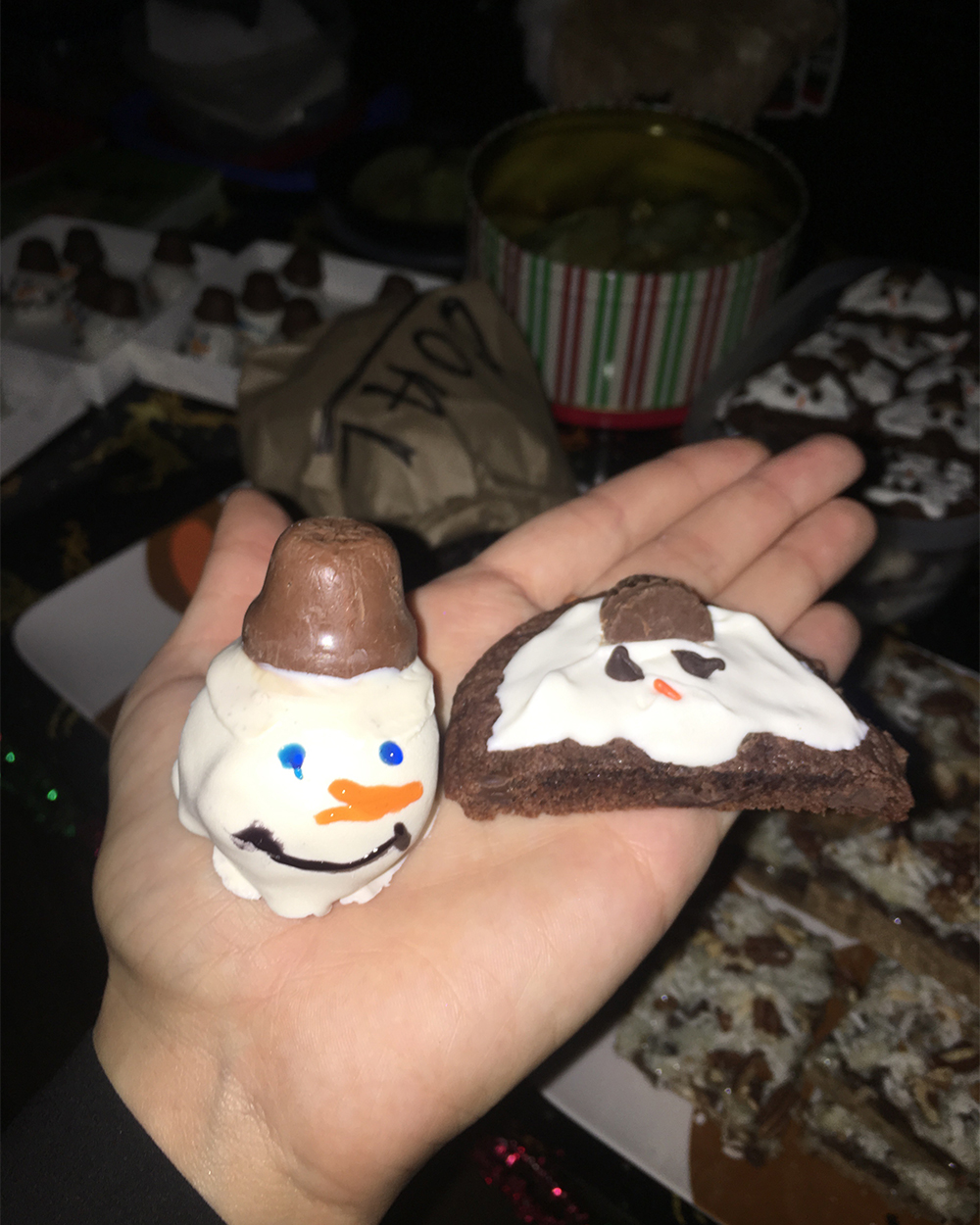 Snowmen Cookies at the 6th Annual Tacky Christmas Cookie Swap
