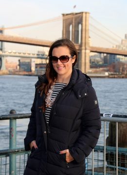 Calvin Klein Hooded Puffer Coat at the Brooklyn Bridge