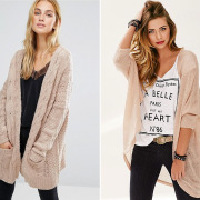 Oversized Cardigan - Asos Fashion Union Oversized Cardigan in Chunky Cable Knit and Open-Front Longline Cardigan