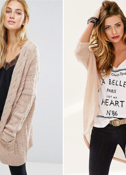 Oversized Cardigan - Asos Fashion Union Oversized Cardigan in Chunky Cable Knit and Open-Front Longline Cardigan
