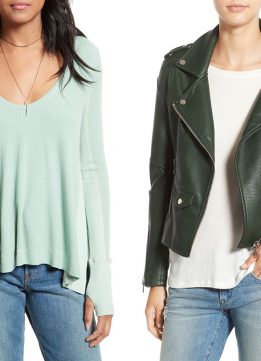 Nordstrom Winter Sale 2017 - Free People 'Malibu' Thermal Top and BLANKNYC 'Easy Rider' Faux Leather Moto Jacket