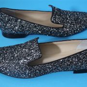 M. Gemi The Petalo Flats in Gunmetal Glitter