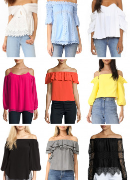 Sparkles and Shoes Off the Shoulder Tops - March 2017