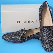 The Petalo Flats in Gunmetal Glitter from M. Gemi