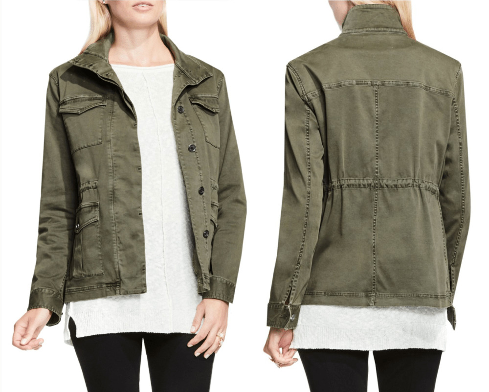 Two by Vince Camuto Stretch Sateen Cargo Jacket