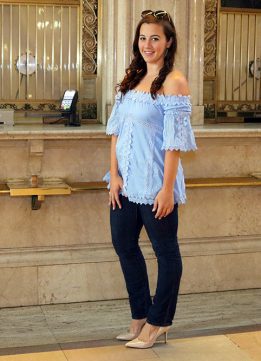 Wearing the Style Mafia Nara Top at Grand Central