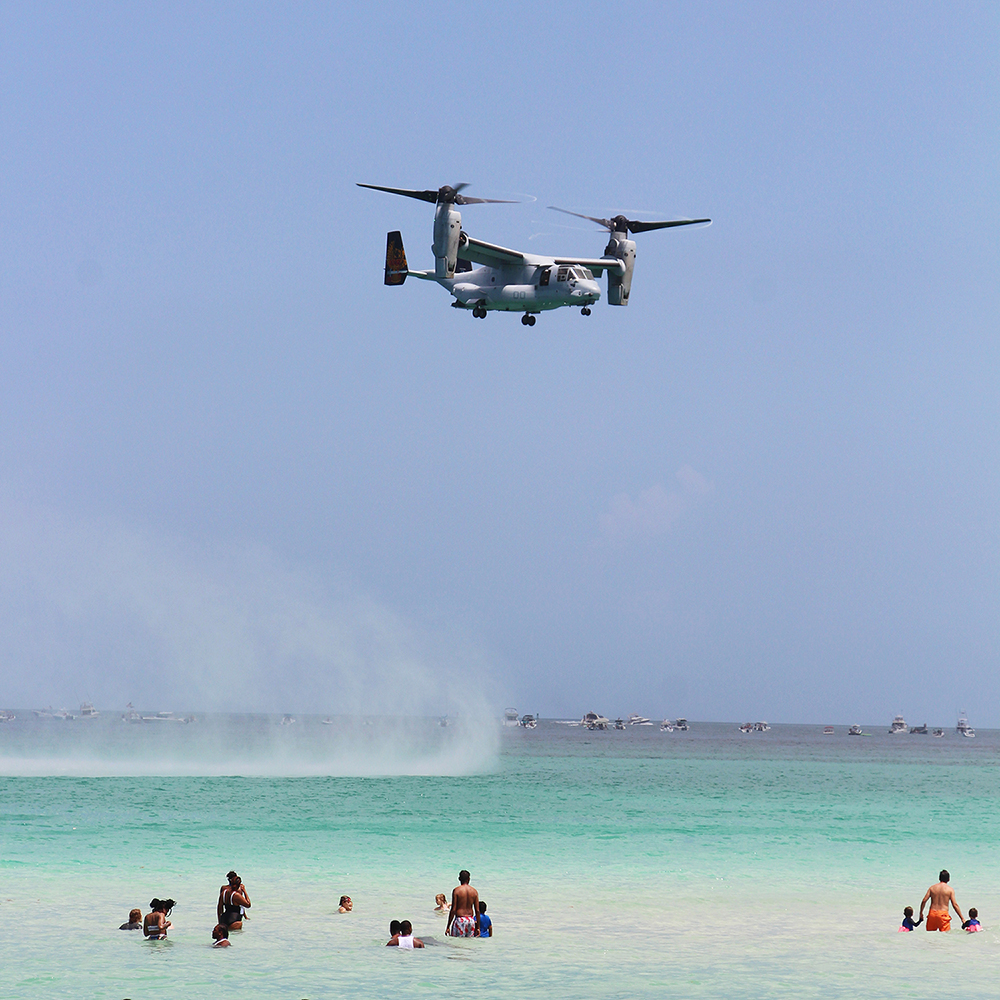 Air Force Helicopter Over South Beach Miami