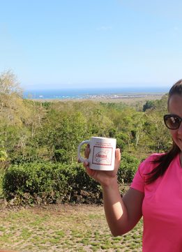 Drinking Coffee at Cafe Lava Java in the Galapagos