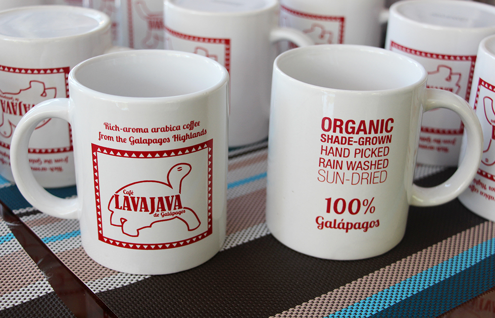 Mugs from Cafe Lava Java in the Galapagos