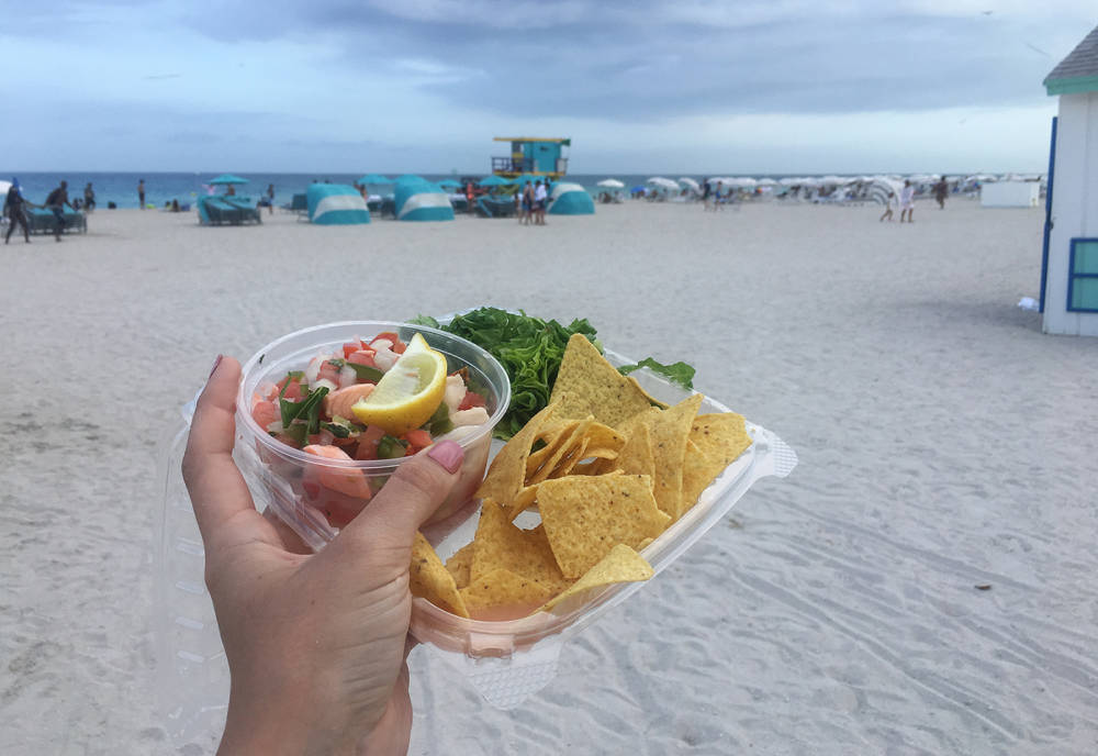 Salmon Civche on South Beach in Miami