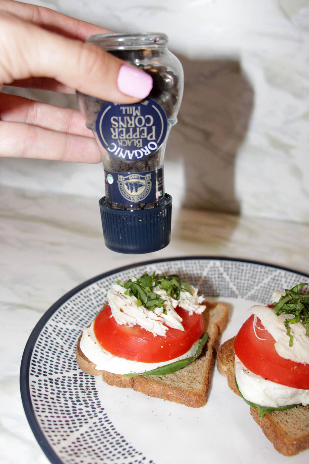 Pepper on Open Faced Chicken TBM Sandwich