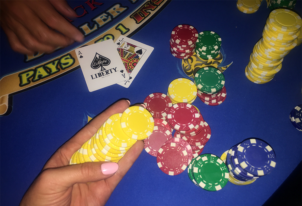 Casino Tables at the Rehersal Dinner