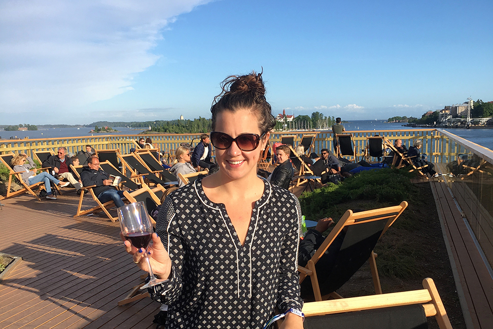 Drinking on the Roof of the Allas Sea Pool