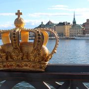 Gold Crown on the Skeppsholmsbron Bridge in Stockholm