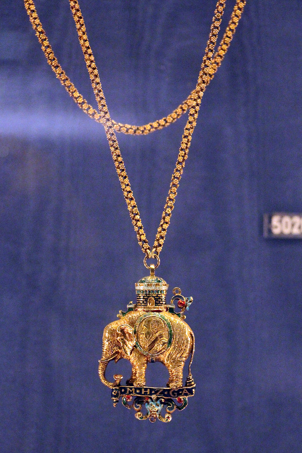 Gold Elephant in the Denmark Crown Jewels at Rosenborg Castle