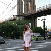 J.O.A. Cold Shoulder Dress in Pink and White from Shopbop