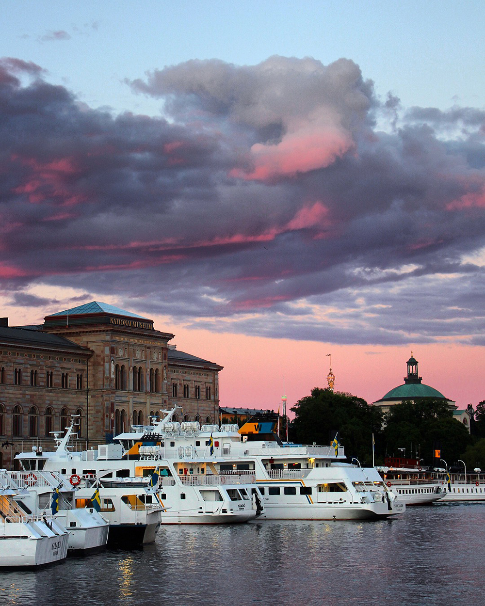 Pink Sunset Over the Nationalmuseum in Stockholm