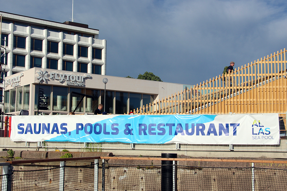 Sign at the Allas Sea Pool