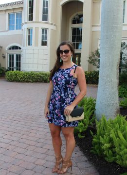 Wearing a Colorful Floral Dress in Florida