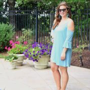 Pool Day in Leith Cold Shoulder Cover-Up Dress in Blue Smoke