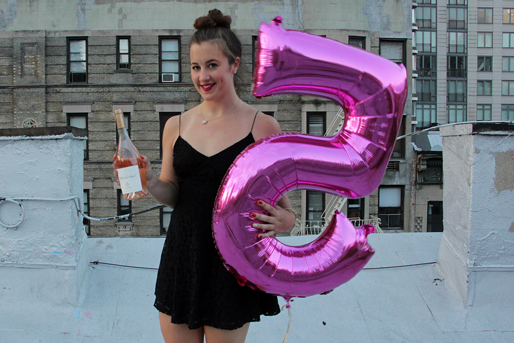 Rose and Giant Pink Number Balloon