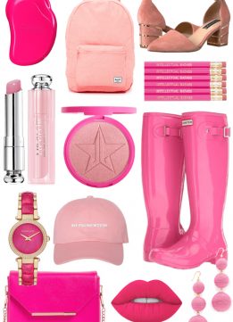 Sparkles and Shoes August 2017 Pop of Pink Collage