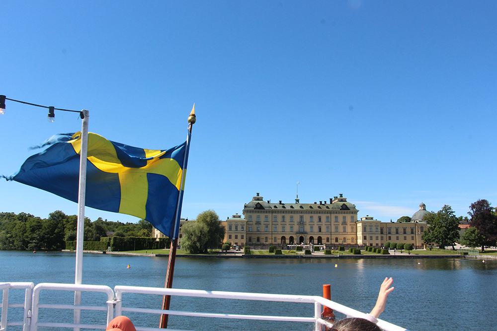 Swedish Flag Outside Drottningholm Palace