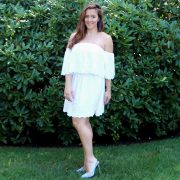 Elan Off the Shoulder Cover-Up Dress in White with x