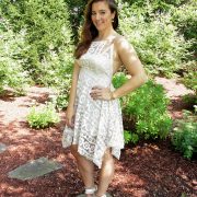 Free People Just Like Honey Lace Dress with Sam Edelman Anabeth Sandals in Modern Ivory