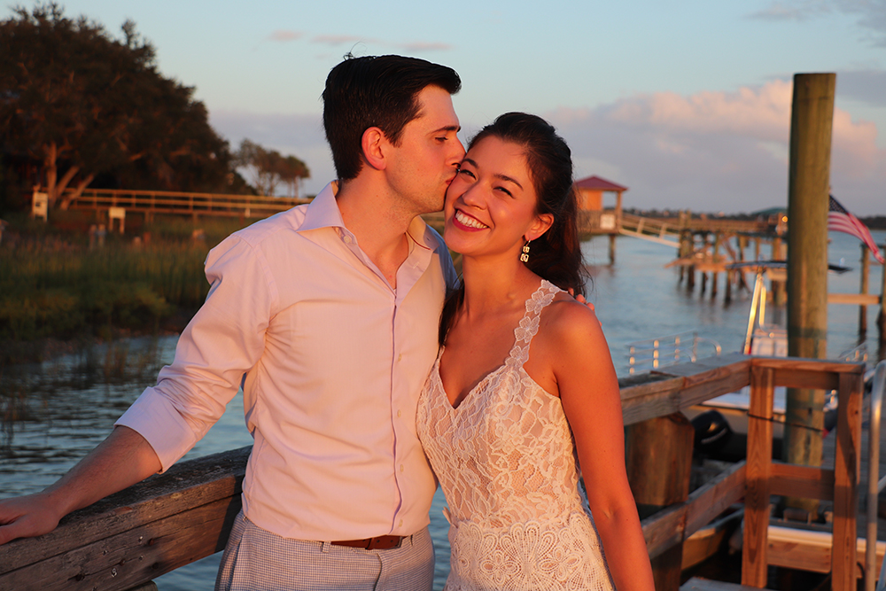 Charleston Postcards - Bowens Island Restaurant Newlyweds