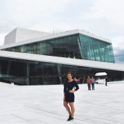 Outside the Oslo Opera House