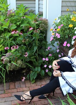 Pom Pom Shirt and Black Jeans