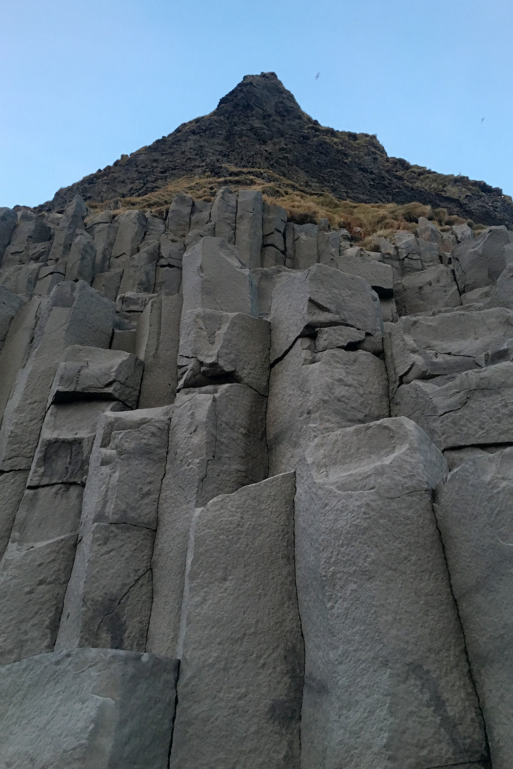 Basalt Columns at Reynisfjara Black Sand Beach in Vik Iceland
