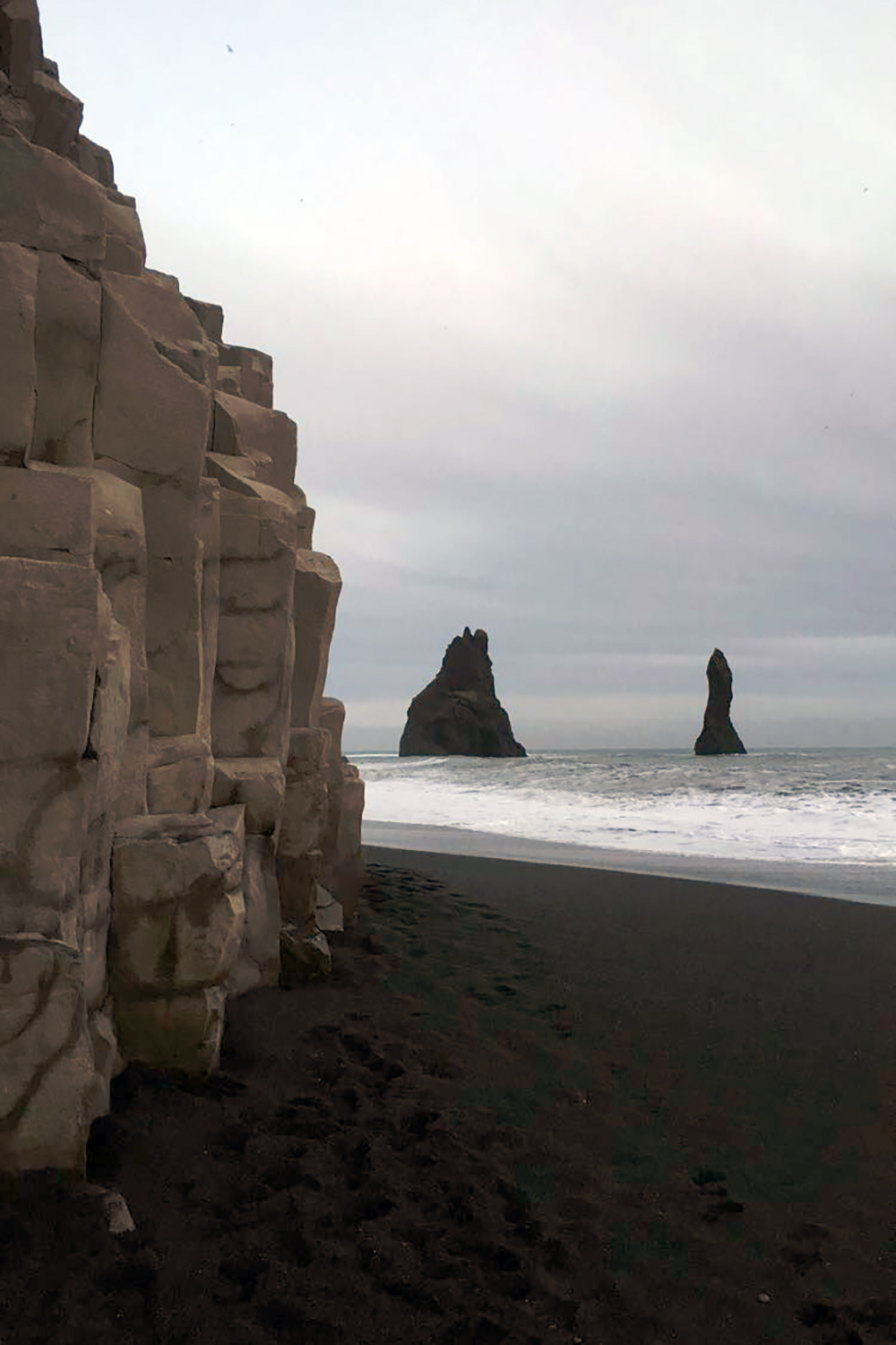 Basalt at Reynisfjara Black Sand Beach in Vik Iceland