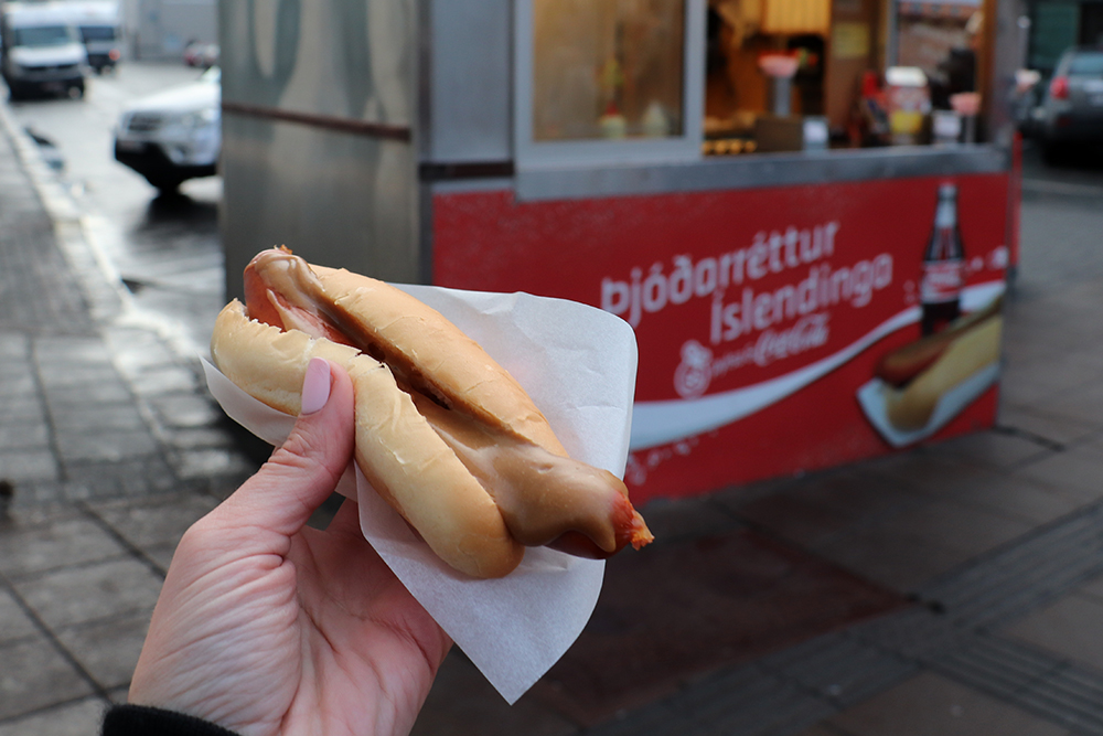 Hot Dog at Baejarins Beztu Pylsur, Reykjavik