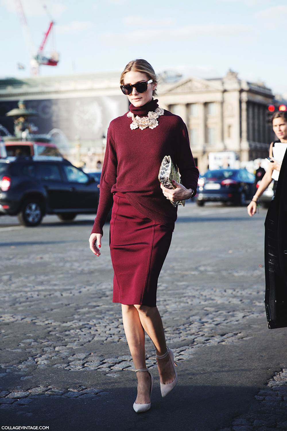 olivia palermo burgundy dress Currently Trending: Merlot Wine