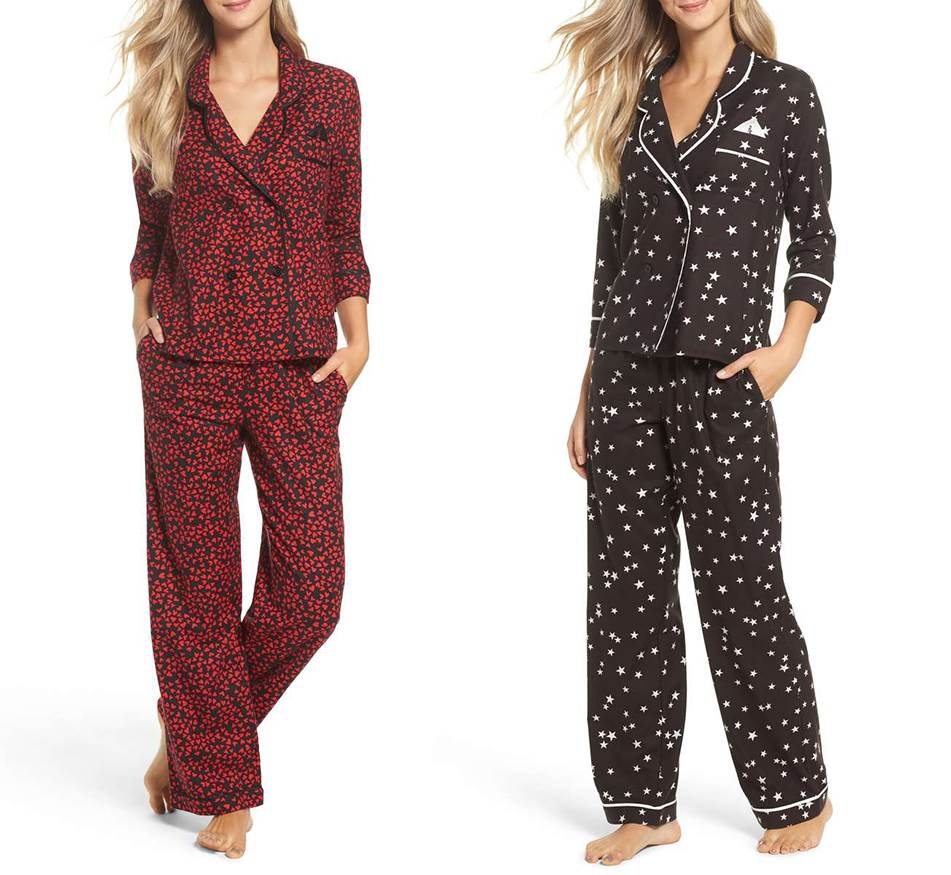 Room Service Flannel Pajamas in Black and Red