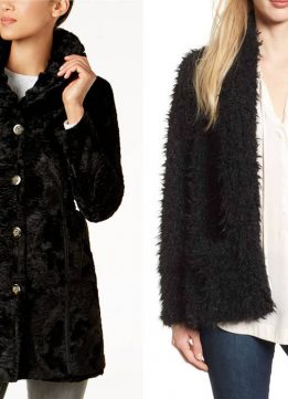 Black Faux Fur Coat - Laundry by Shelli Segal Reversible Faux-Fur Coat in Black and LOVE, FIRE Faux Fur Jacket