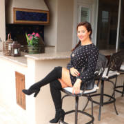 LOFT Bloom Knit Bell Sleeve Dress and Over the Knee Boots