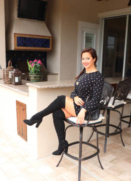 LOFT Bloom Knit Bell Sleeve Dress and Over the Knee Boots