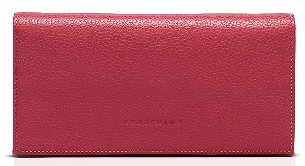 Zip Around Wallet - Longchamp Veau Foulonne Checkbook Wallet in Pink