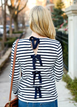Bow Overload - Kelly in the City Striped Bow Top
