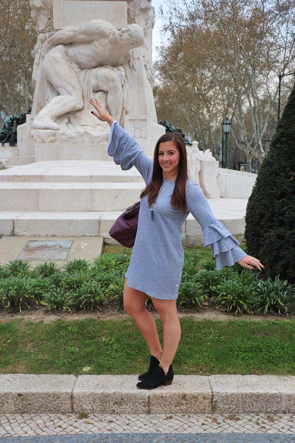 Heather Grey Charlotte Triple Tier Sleeve Dress from Shopbop